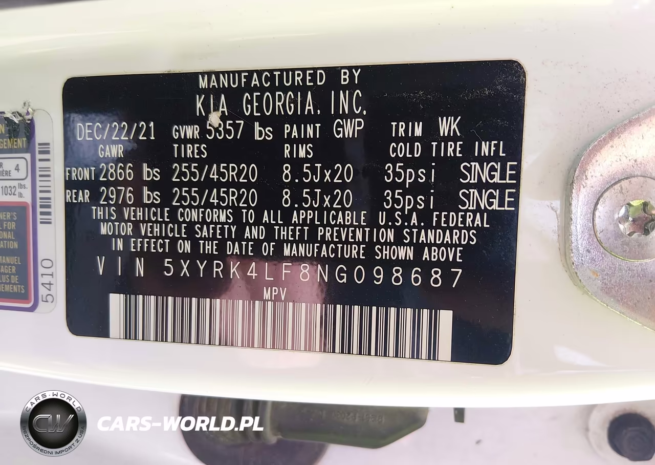 2022 Kia Sorento Sx Prestige VIN:5XYRK4LF8NG098687 - 9
