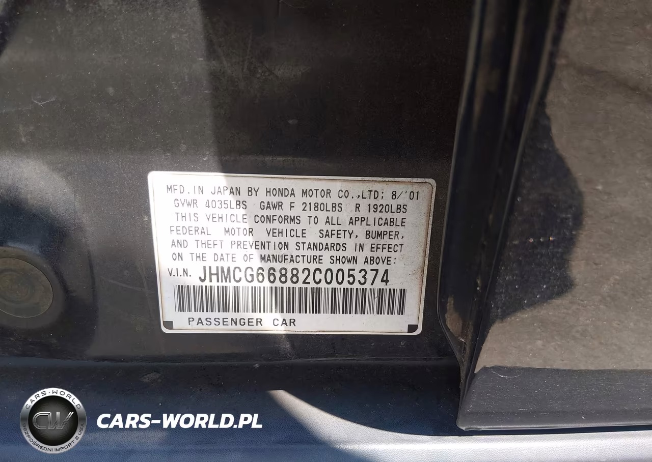 2002 Honda Accord 2.3 Ex-2.3 Se VIN:JHMCG66882C005374 - 9