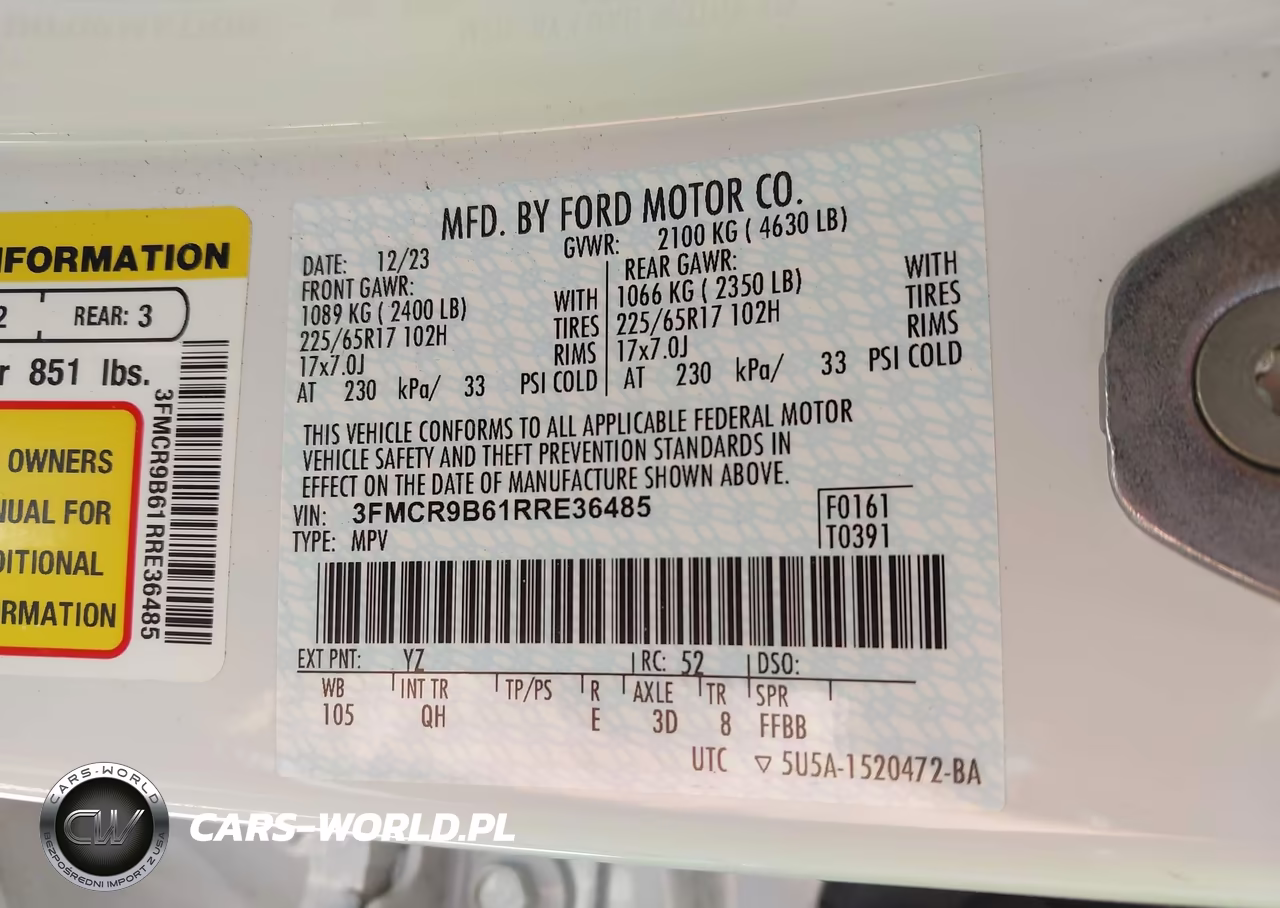2024 Ford Bronco Sport Big Bend VIN:3FMCR9B61RRE36485 - 9