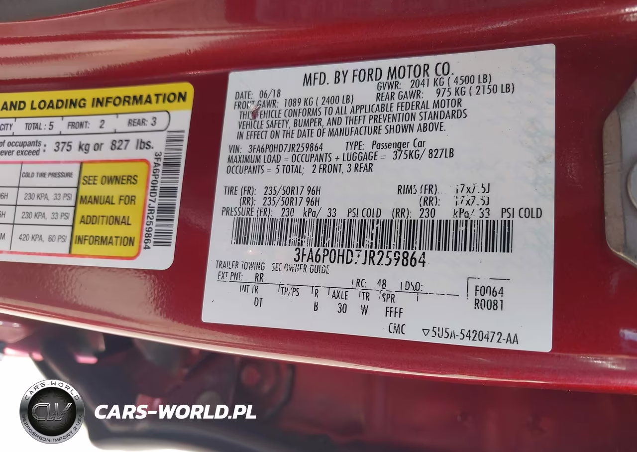 2018 Ford Fusion Se VIN:3FA6P0HD7JR259864 - 9