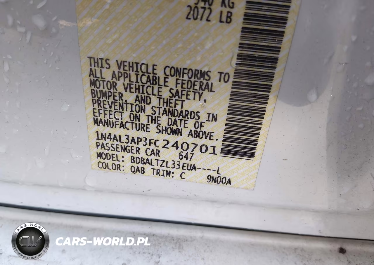2015 Nissan Altima 2.5-2.5 S-2.5 Sl-2.5 Sv VIN:1N4AL3AP3FC240701 - 9