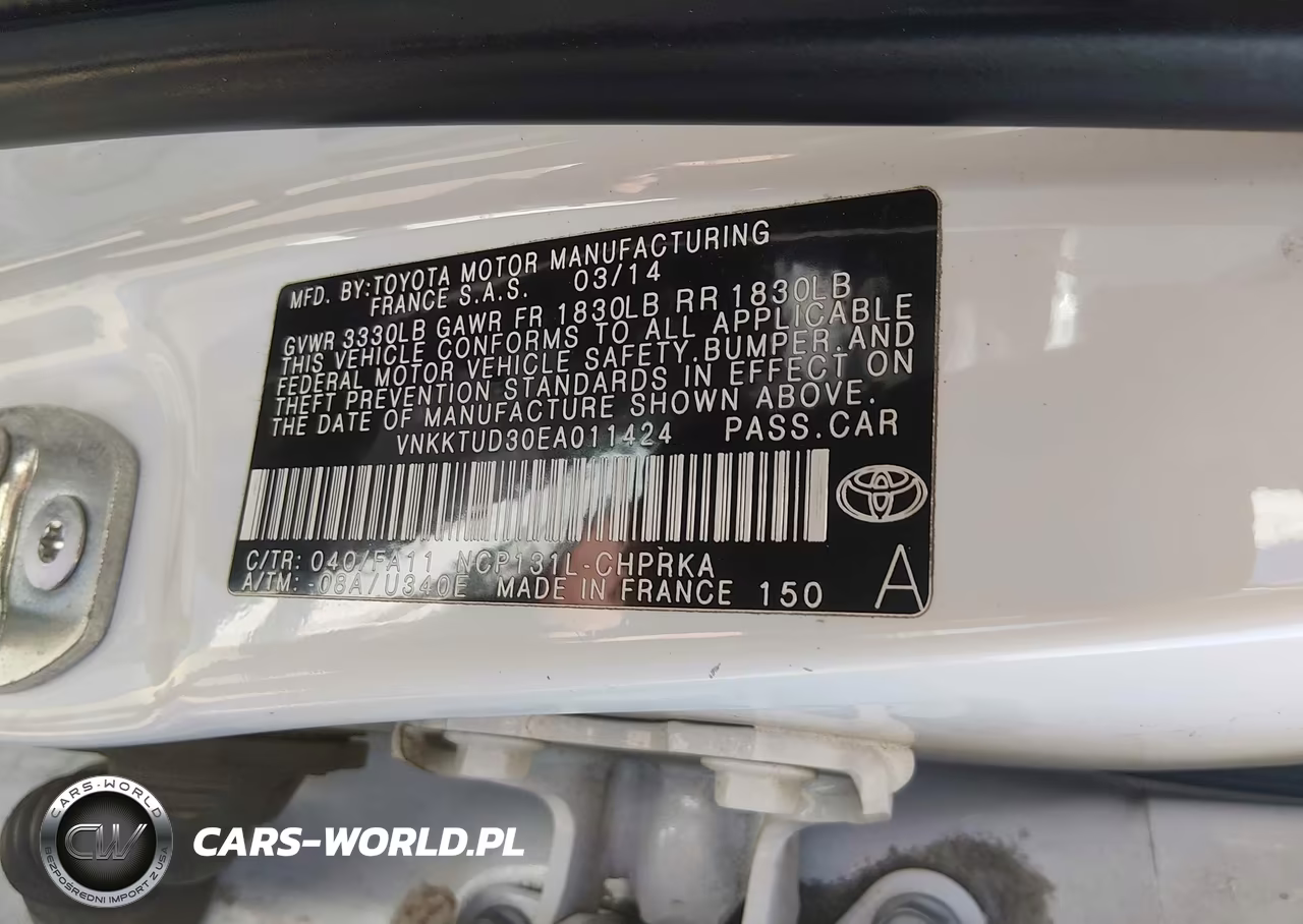 2014 Toyota Yaris L (Tmmf Plant) VIN:VNKKTUD30EA011424 - 9