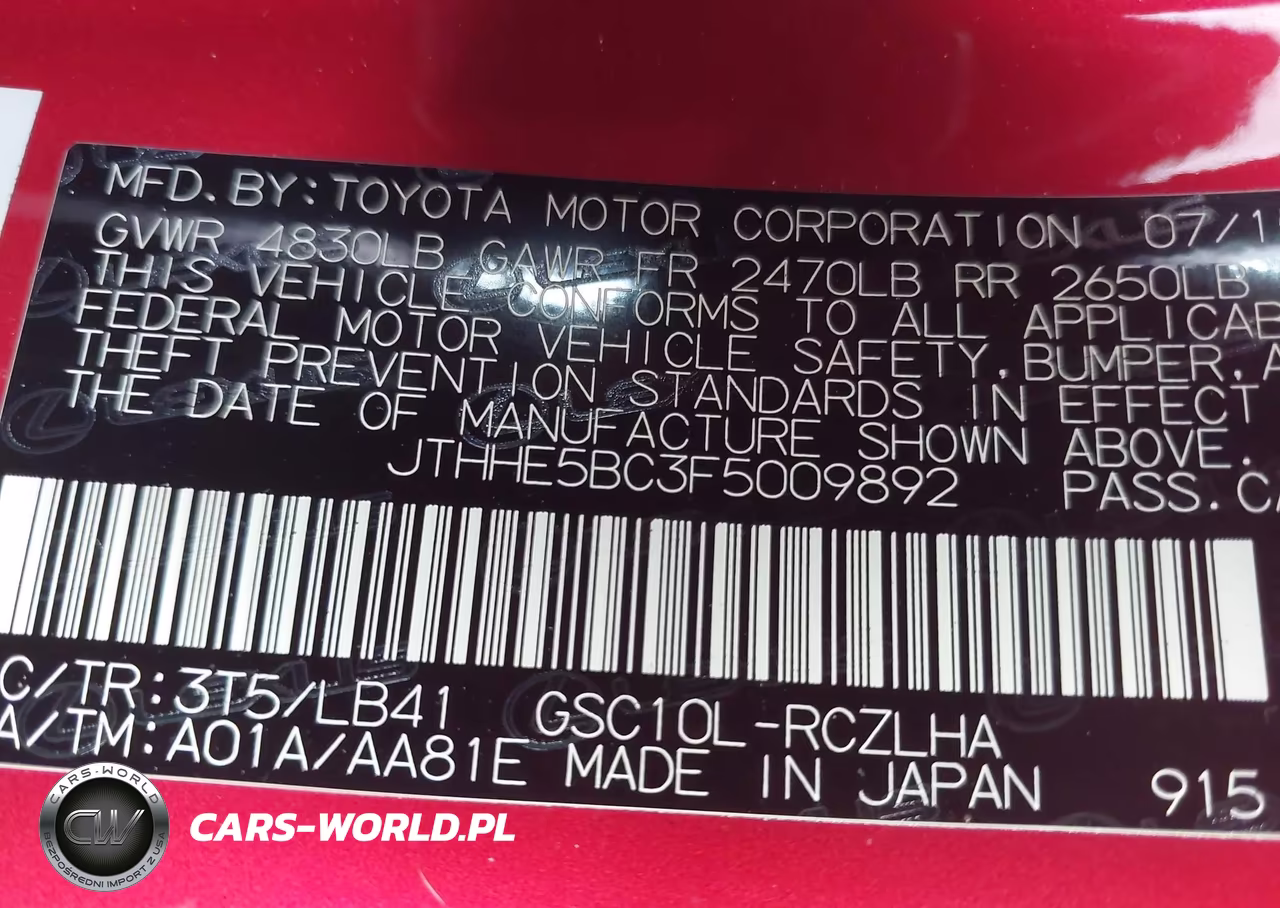 2015 Lexus Rc 350 VIN:JTHHE5BC3F5009892 - 9