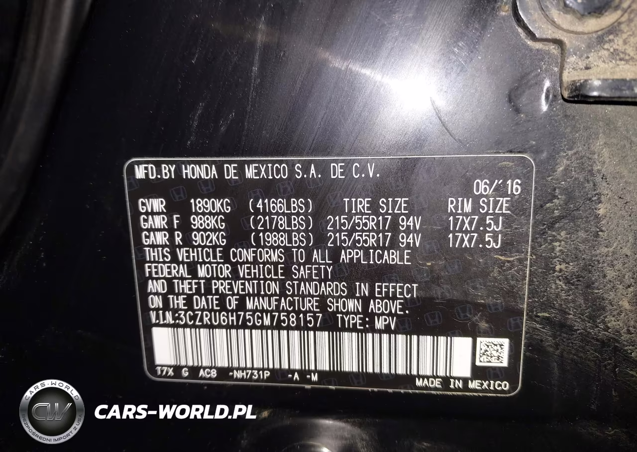 2016 Honda Hr-V Ex-L VIN:3CZRU6H75GM758157 - 9