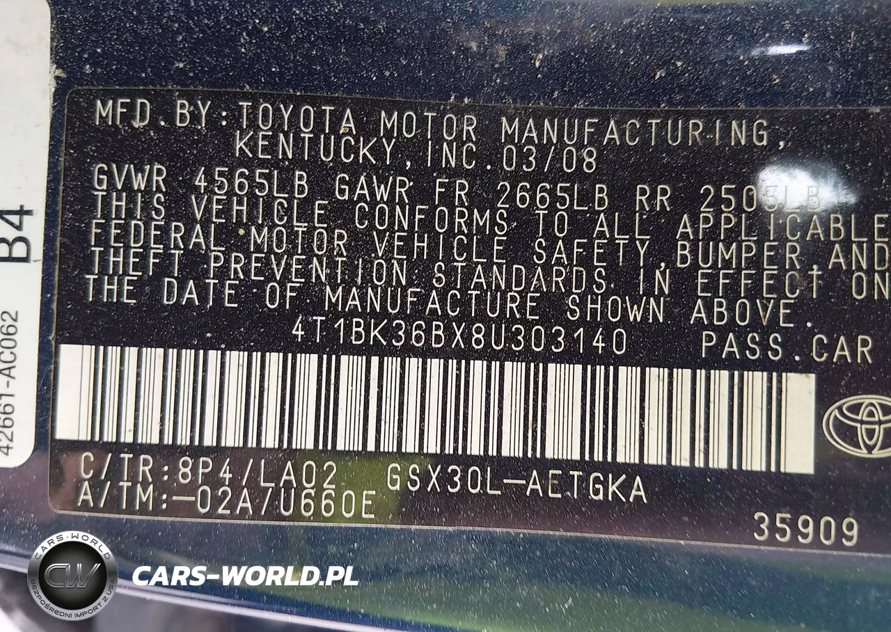 2008 Toyota Avalon Xls VIN:4T1BK36BX8U303140 - 9