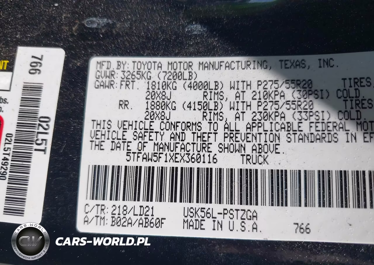 2014 Toyota Tundra 1794 5.7L V8 VIN:5TFAW5F1XEX360116 - 9