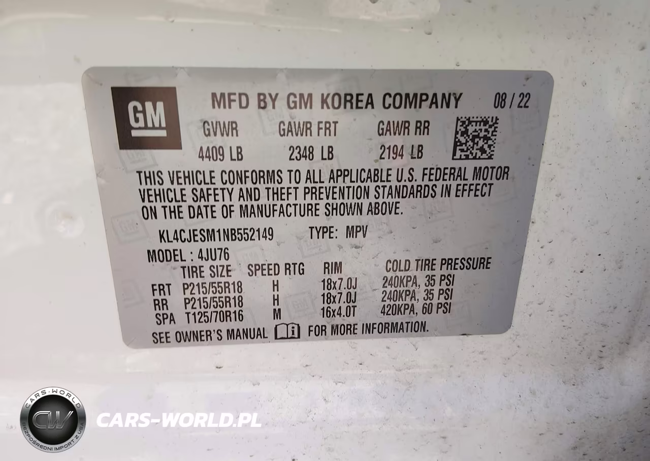 2022 Buick Encore Awd Preferred VIN:KL4CJESM1NB552149 - 9