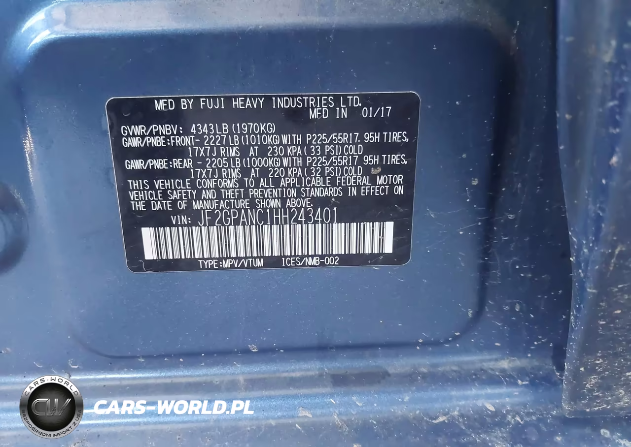 2017 Subaru Crosstrek 2.0I Limited VIN:JF2GPANC1HH243401 - 9