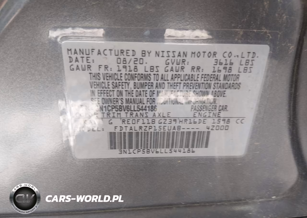 2020 Nissan Kicks S Xtronic Cvt VIN:3N1CP5BV6LL544186 - 9
