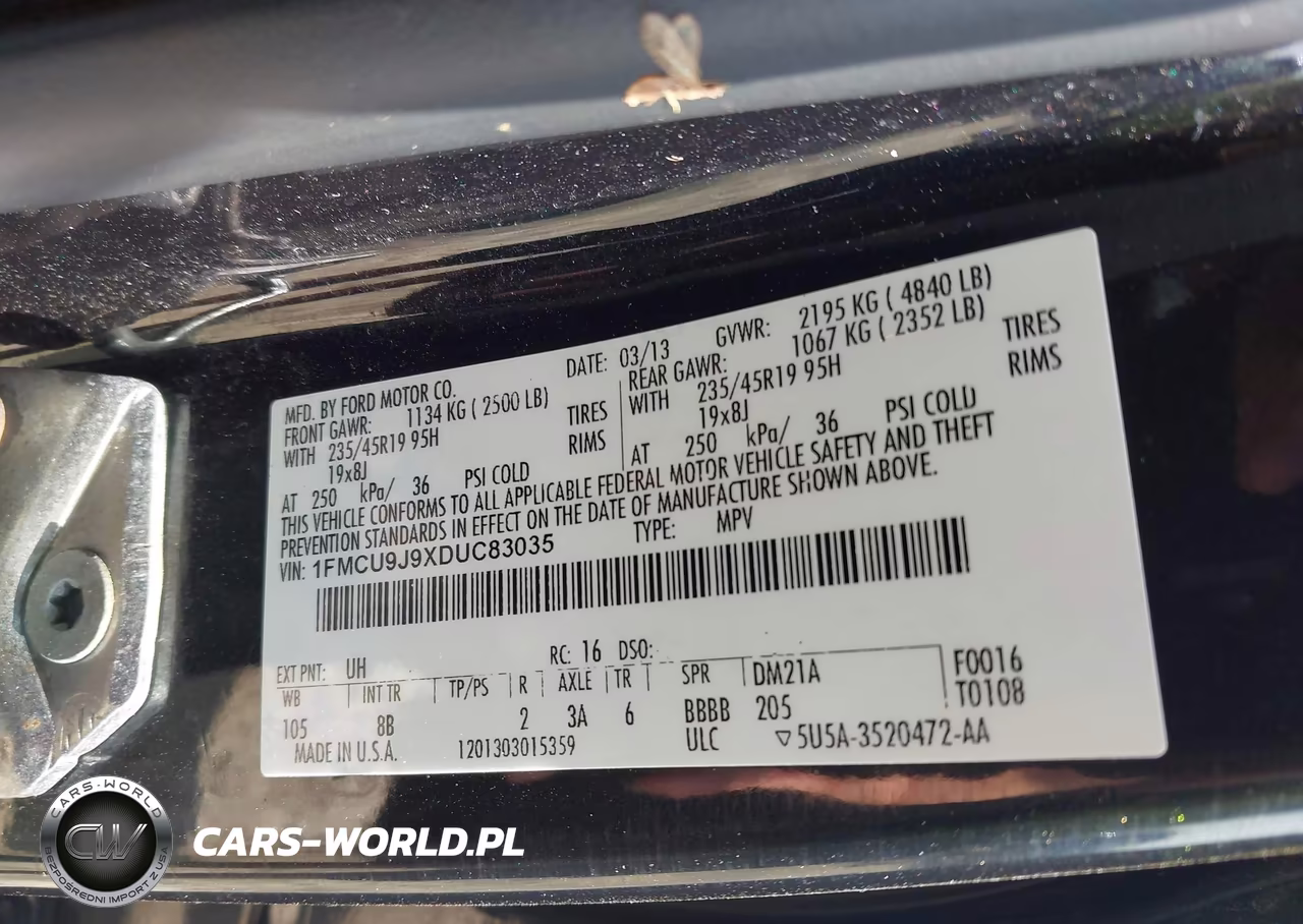 2013 Ford Escape Titanium VIN:1FMCU9J9XDUC83035 - 9