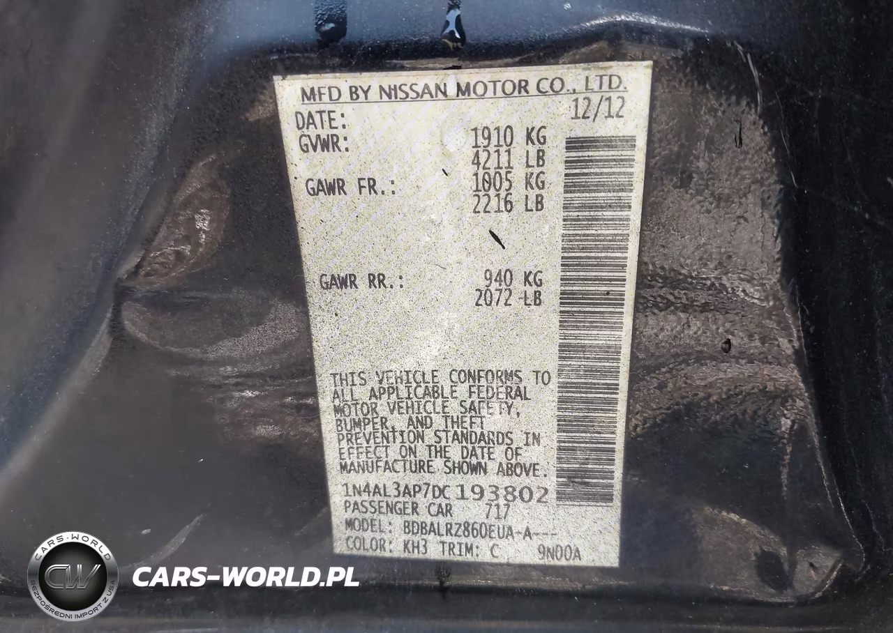 2013 Nissan Altima 2.5 S VIN:1N4AL3AP7DC193802 - 9