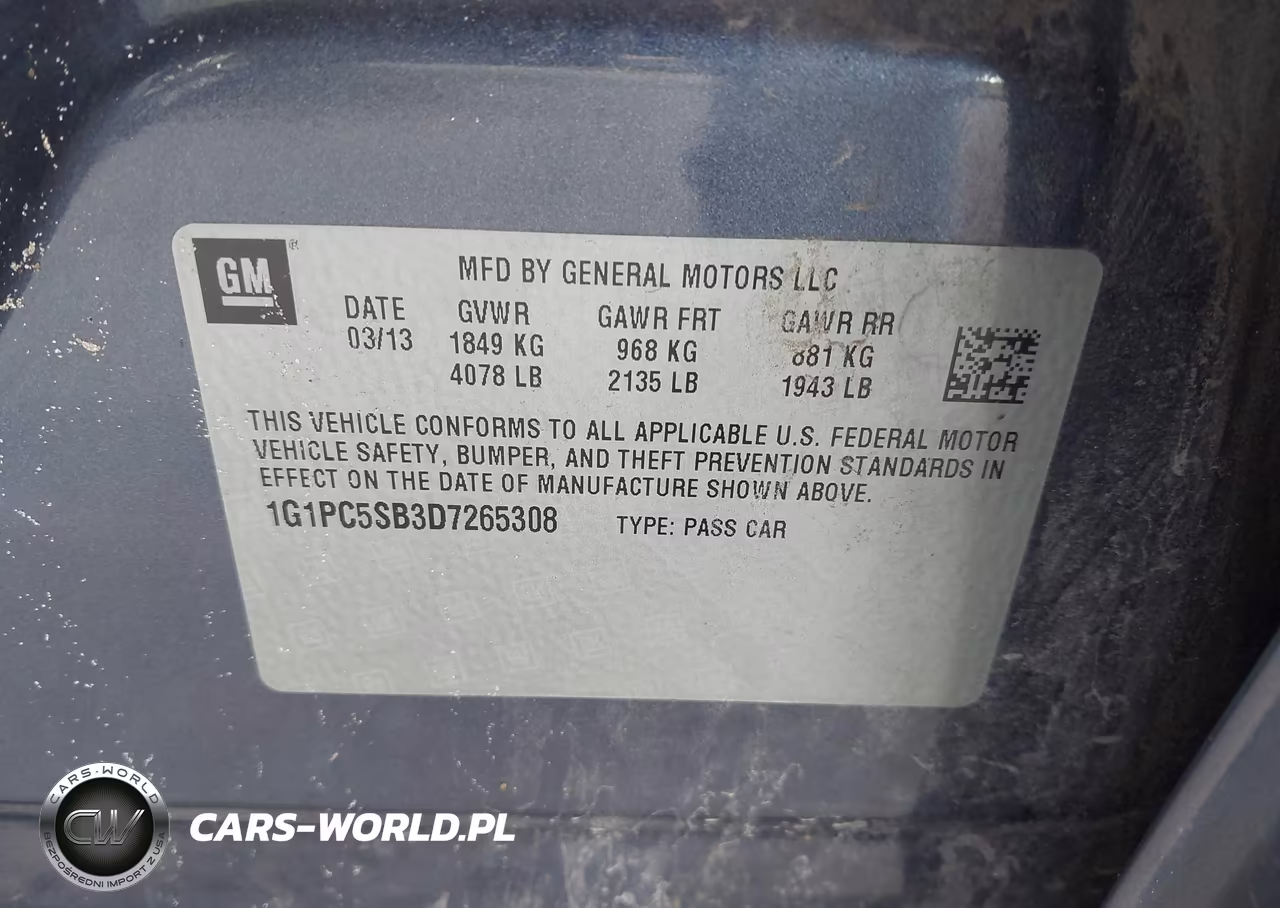 2013 Chevrolet Cruze 1Lt Auto VIN:1G1PC5SB3D7265308 - 9