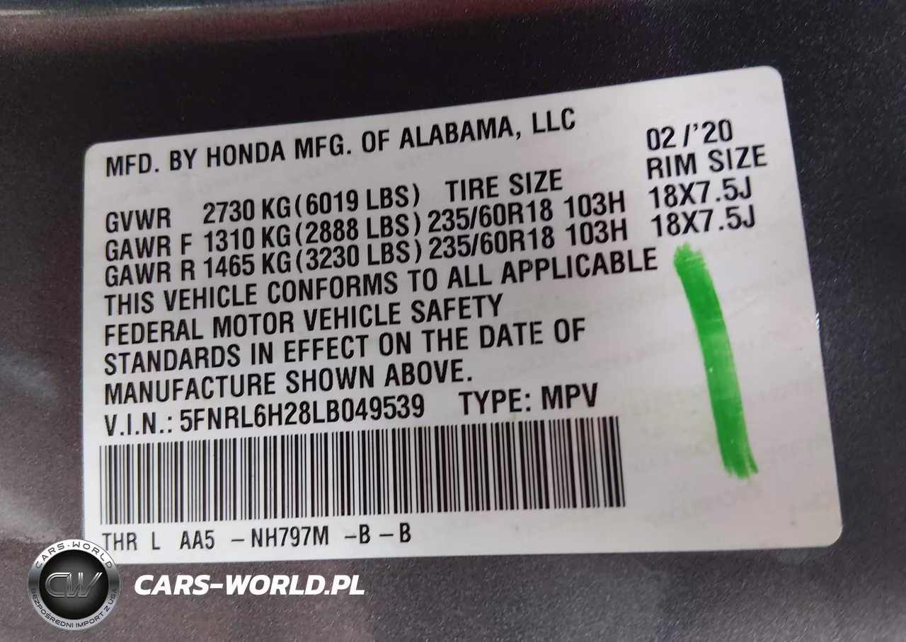 2020 Honda Odyssey Lx VIN:5FNRL6H28LB049539 - 9