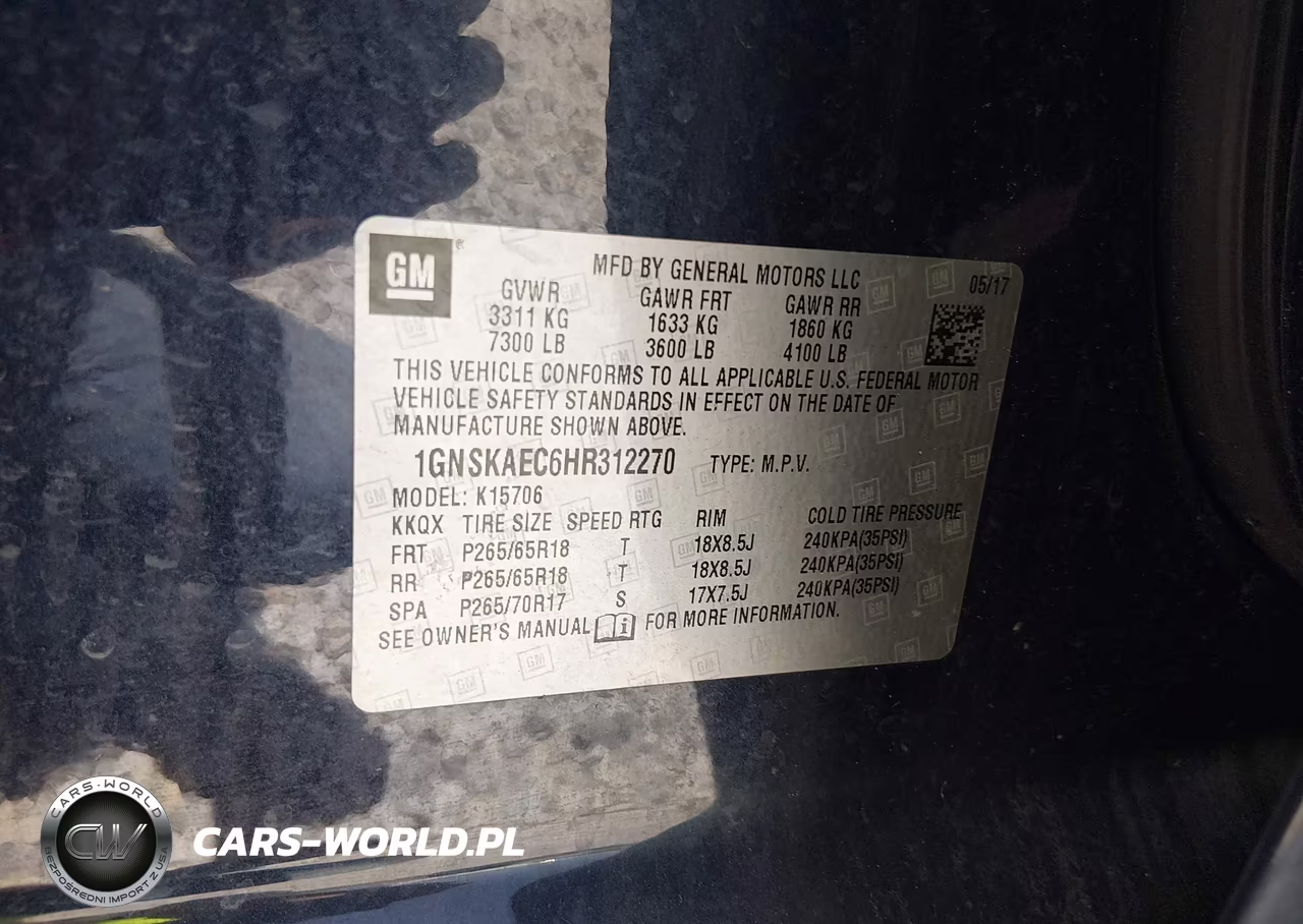 2017 Chevrolet Tahoe Ls VIN:1GNSKAEC6HR312270 - 9