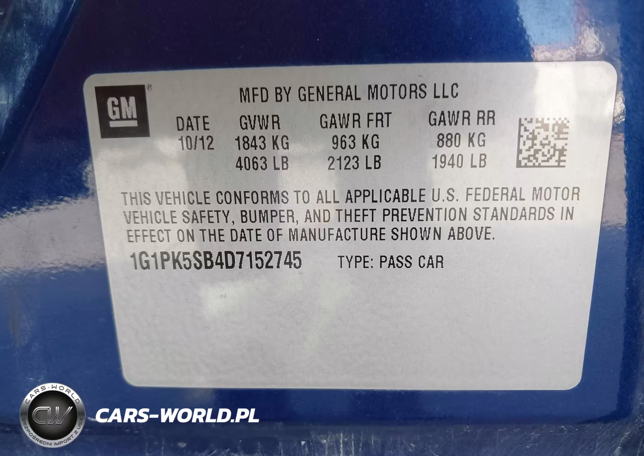 2013 Chevrolet Cruze Lt VIN:1G1PK5SB4D7152745 - 9