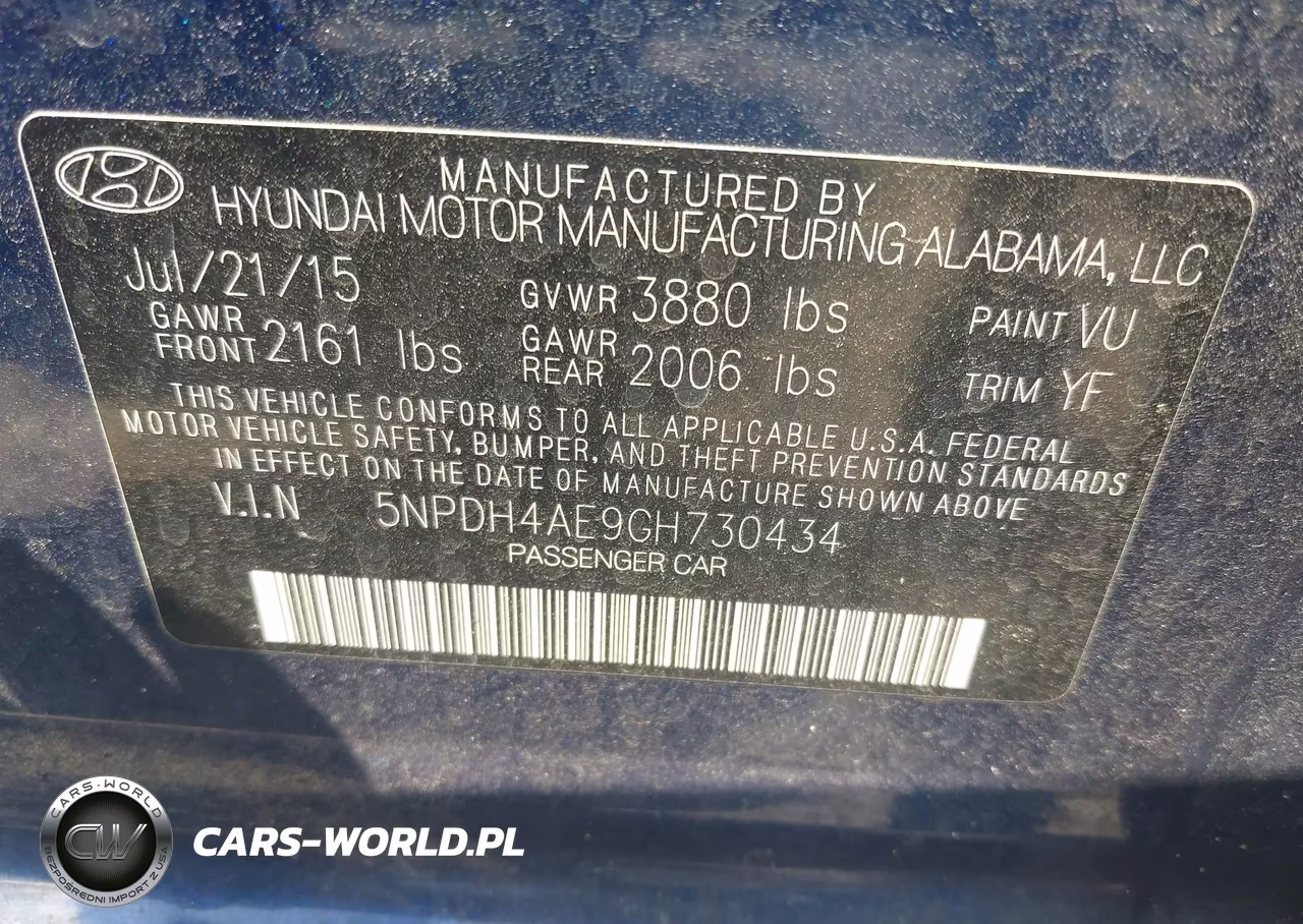 2016 Hyundai Elantra Se VIN:5NPDH4AE9GH730434 - 9