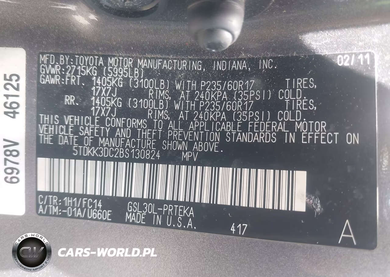 2011 Toyota Sienna Le V6 VIN:5TDKK3DC2BS130824 - 9
