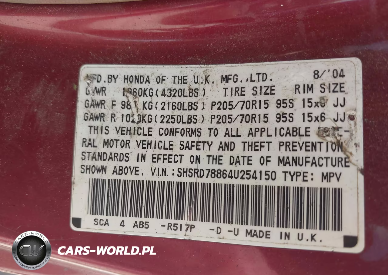 2004 Honda Cr-V Ex VIN:SHSRD78864U254150 - 9