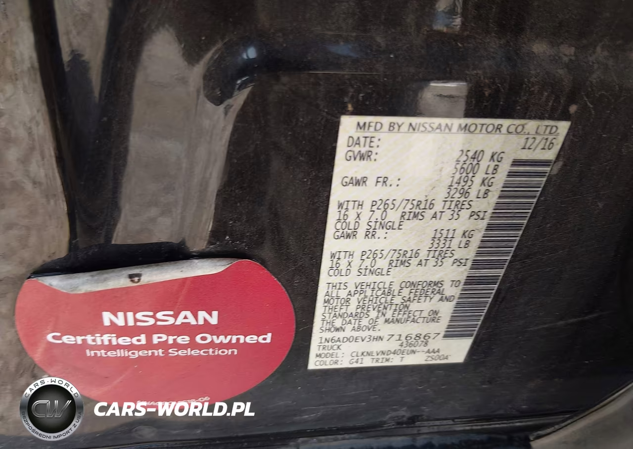 2017 Nissan Frontier Pro-4X VIN:1N6AD0EV3HN716867 - 9