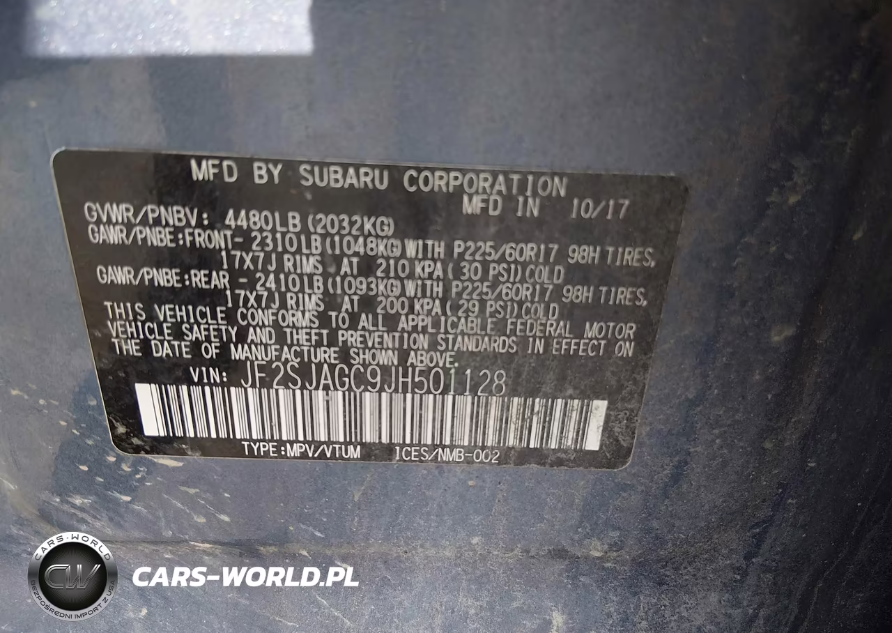 2018 Subaru Forester 2.5I Premium VIN:JF2SJAGC9JH501128 - 9