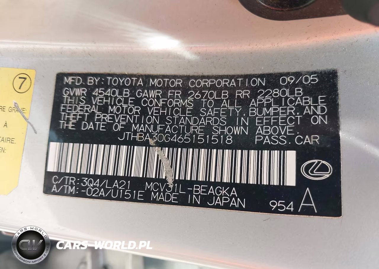2006 Lexus Es 330 VIN:JTHBA30G465151518 - 9