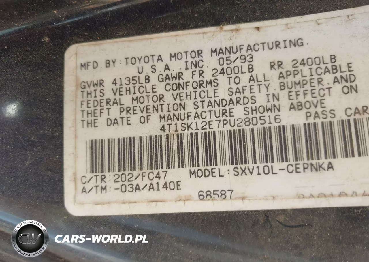 1993 Toyota Camry Le VIN:4T1SK12E7PU280516 - 9