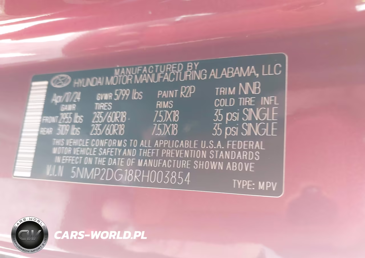 2024 Hyundai Santa Fe Hybrid Sel VIN:5NMP2DG18RH003854 - 9