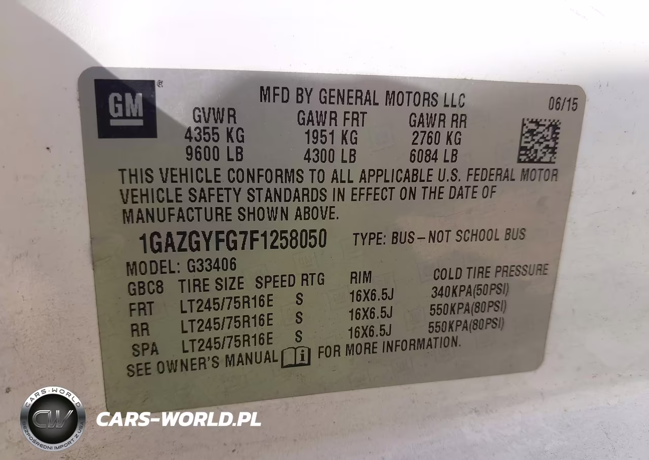 2015 Chevrolet Express 3500 Lt VIN:1GAZGYFG7F1258050 - 9