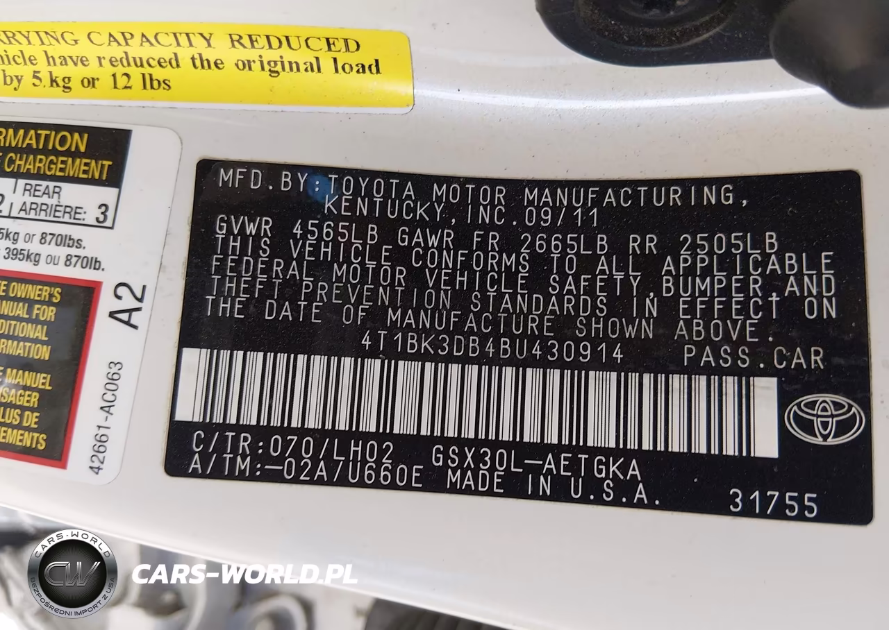 2011 Toyota Avalon VIN:4T1BK3DB4BU430914 - 9