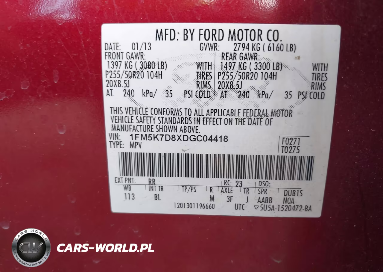 2013 Ford Explorer Xlt VIN:1FM5K7D8XDGC04418 - 9