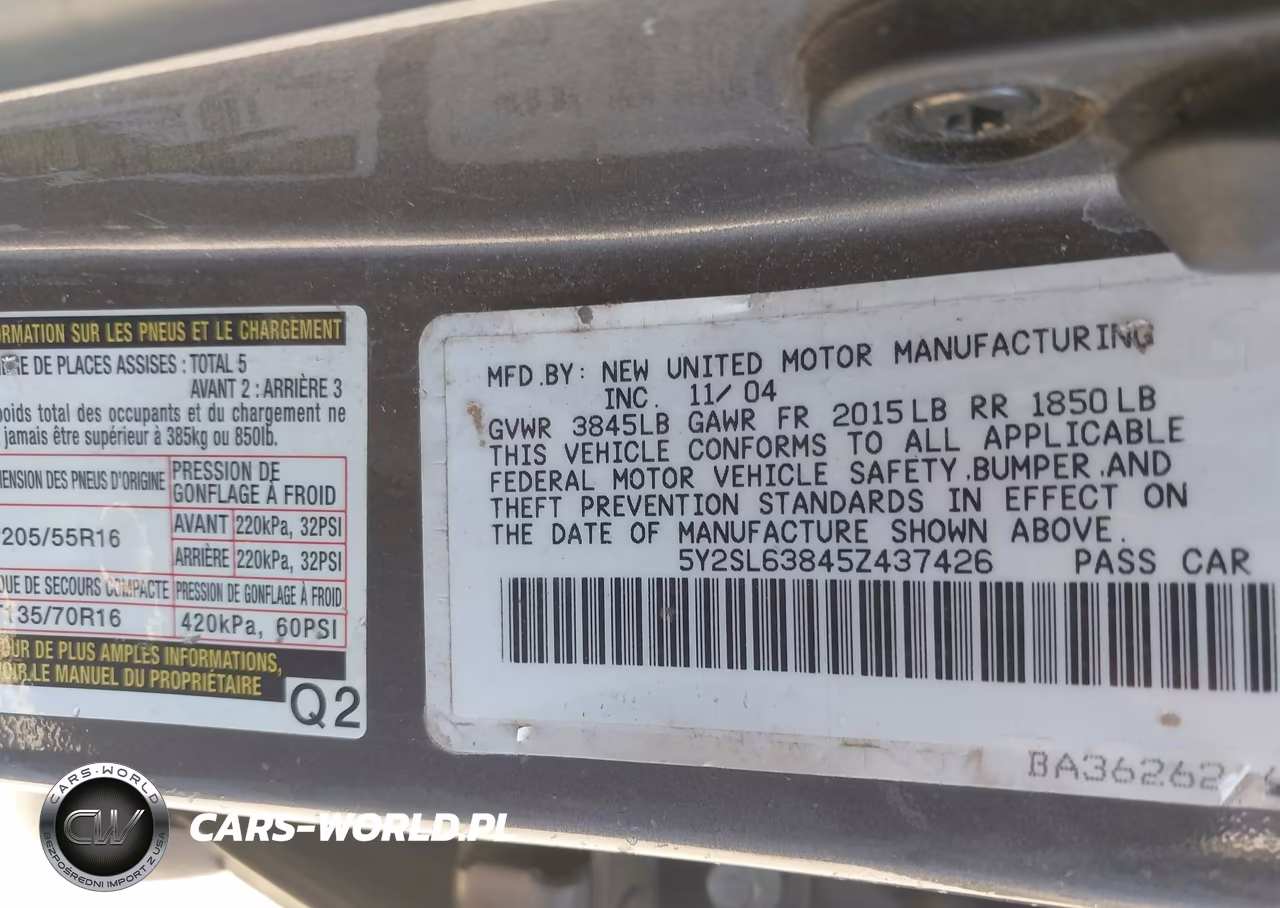 2005 Pontiac Vibe VIN:5Y2SL63845Z437426 - 9