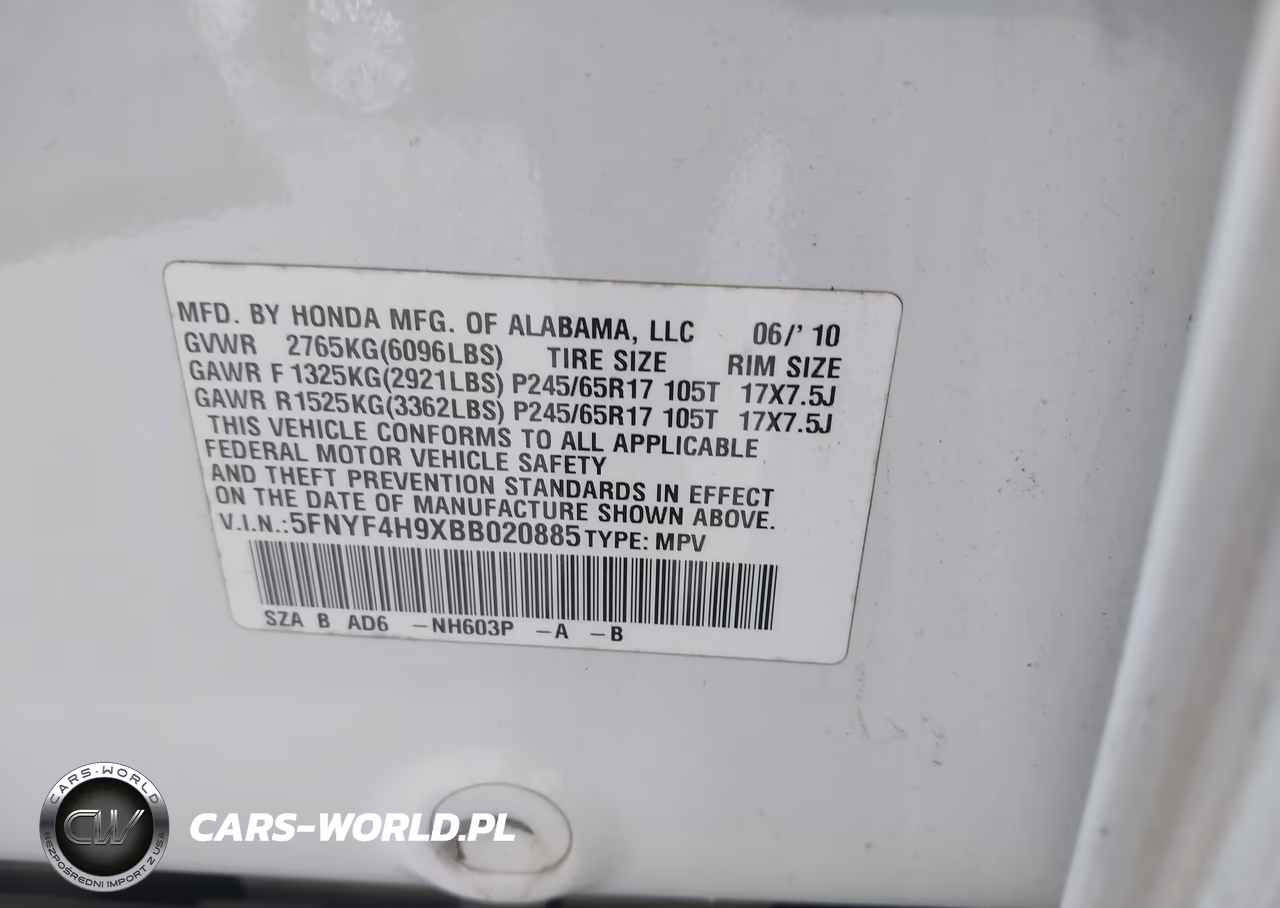 2011 Honda Pilot Touring VIN:5FNYF4H9XBB020885 - 9