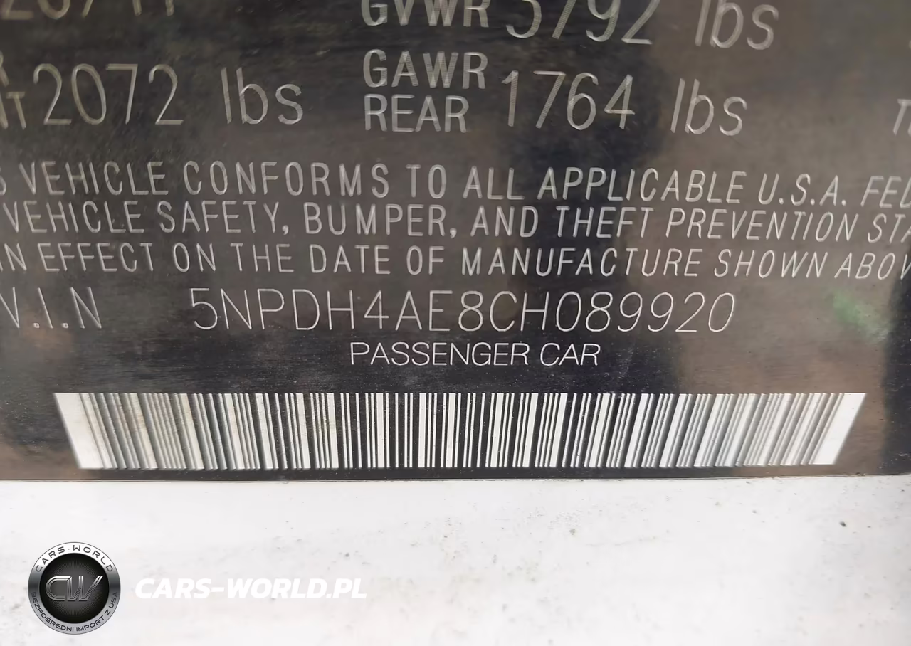 2012 Hyundai Elantra Limited VIN:5NPDH4AE8CH089920 - 9