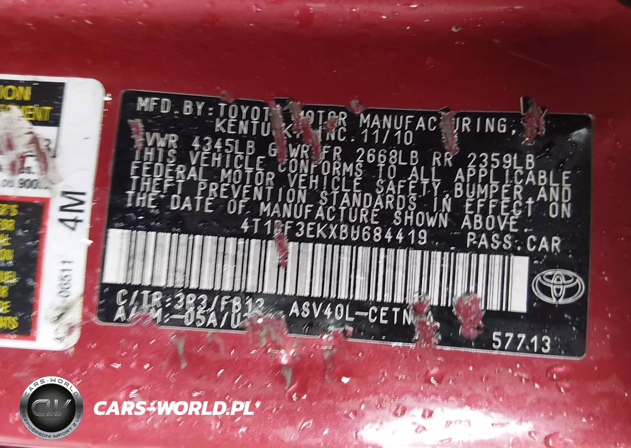 2011 Toyota Camry Le VIN:4T1BF3EKXBU684419 - 9