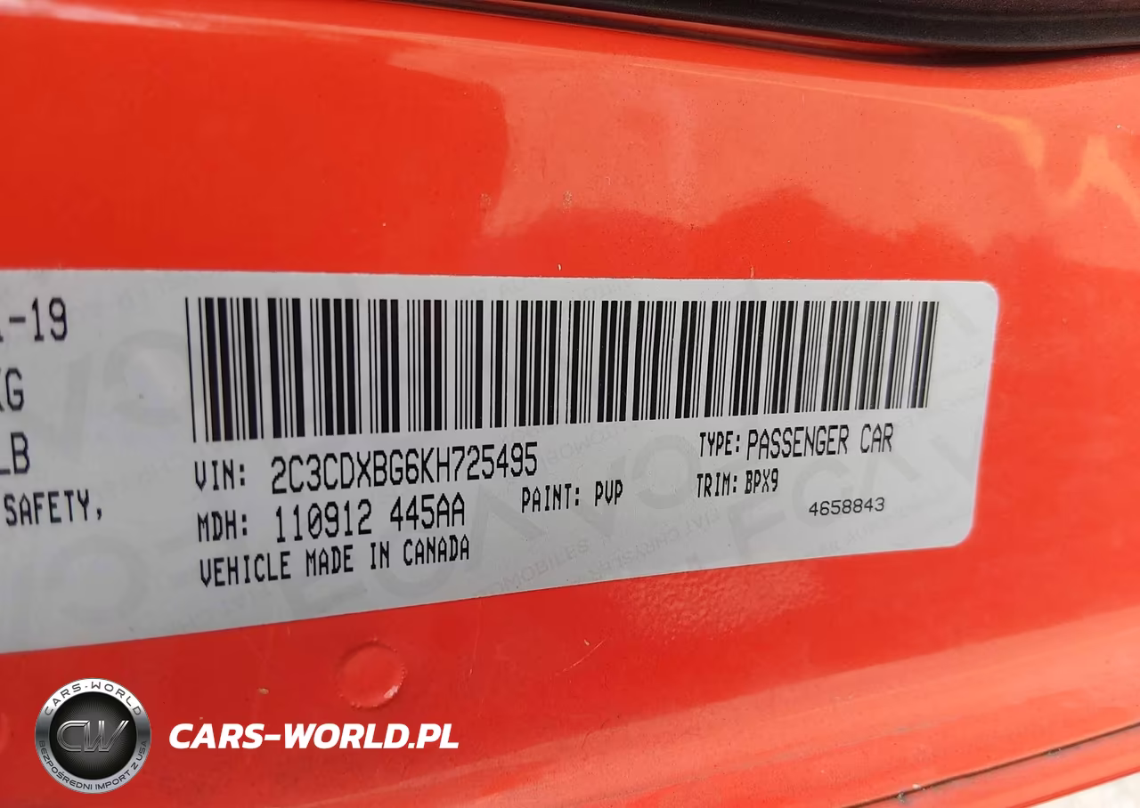 2019 Dodge Charger Sxt Rwd VIN:2C3CDXBG6KH725495 - 9