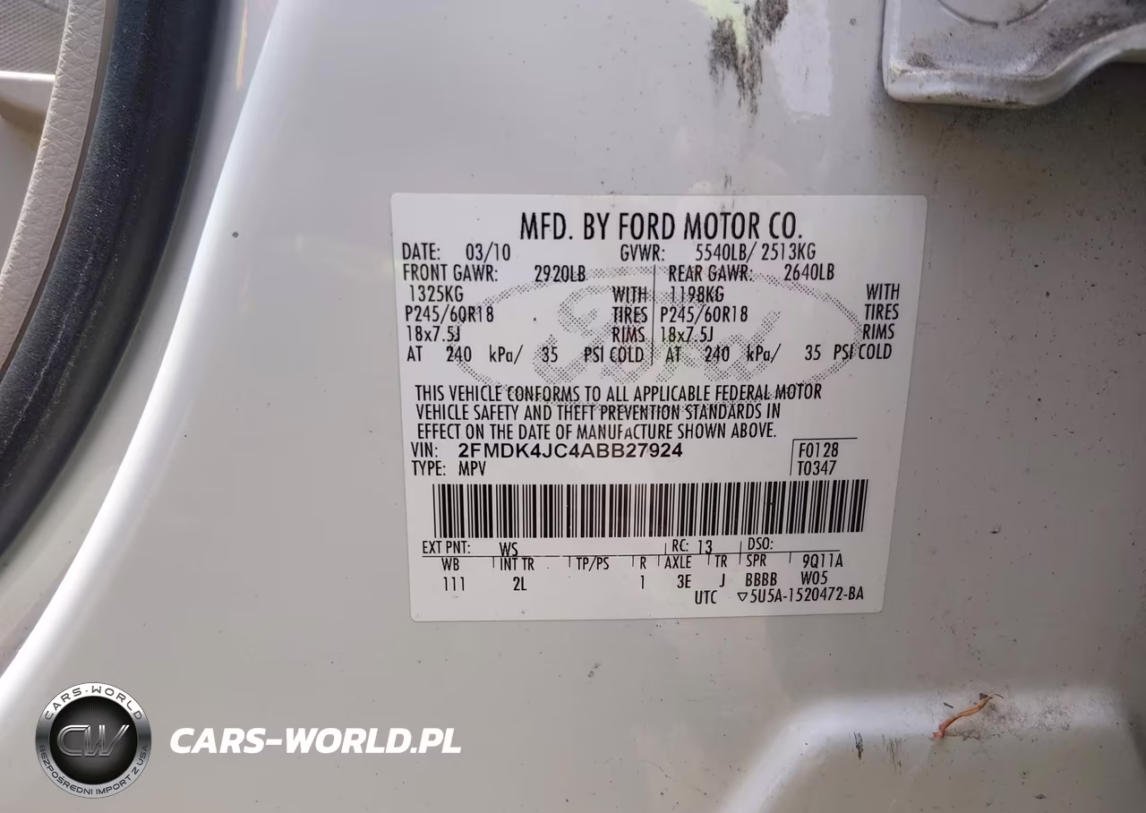 2010 Ford Edge Sel VIN:2FMDK4JC4ABB27924 - 9