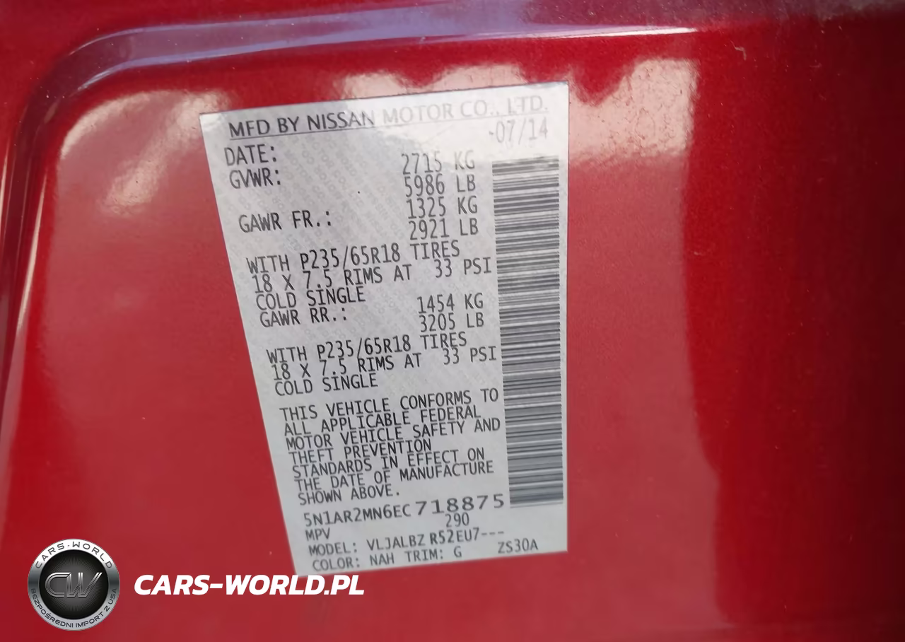 2014 Nissan Pathfinder S VIN:5N1AR2MN6EC718875 - 9
