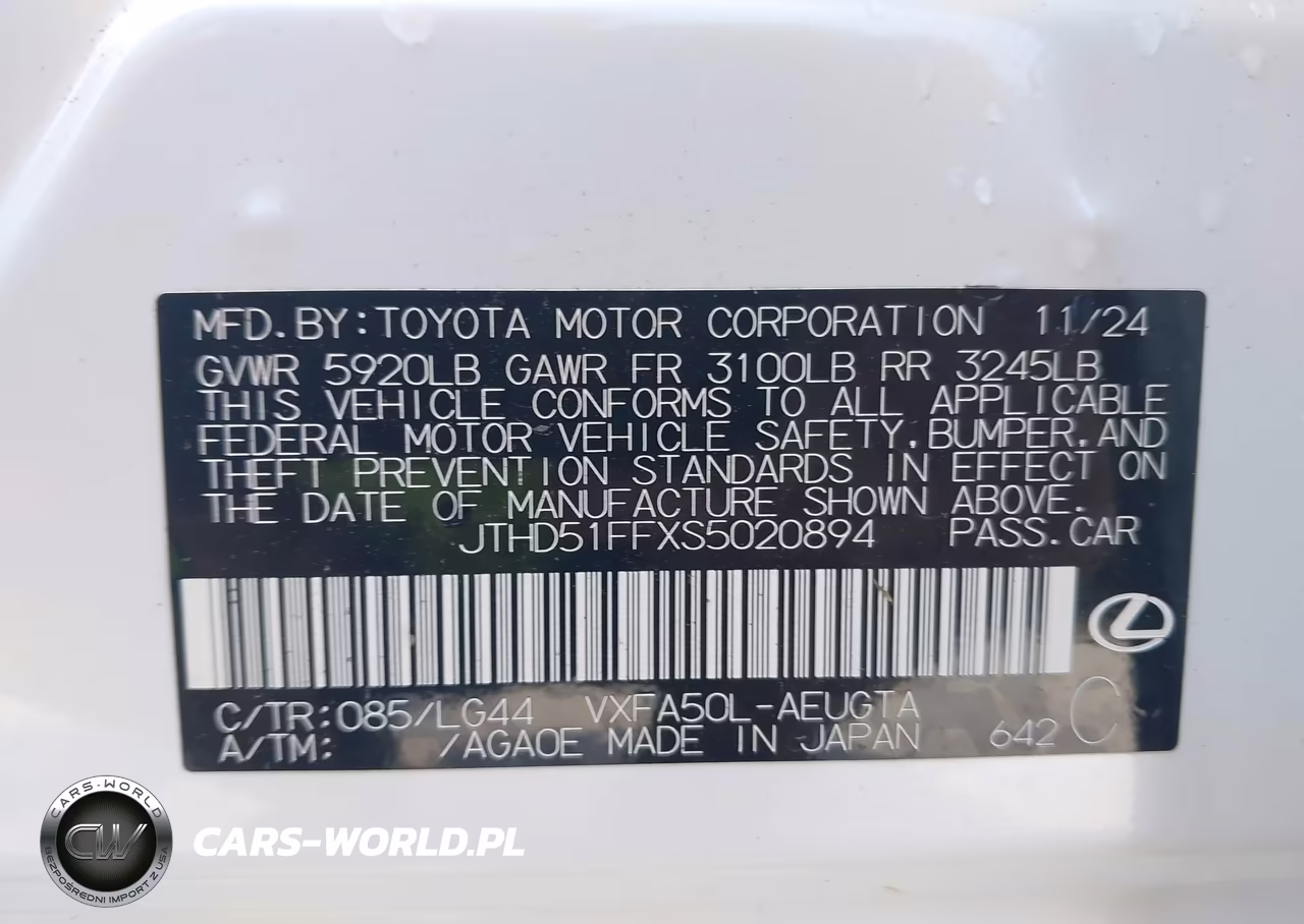 2025 Lexus Ls 500 VIN:JTHD51FFXS5020894 - 9
