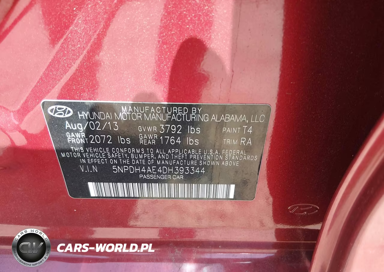 2013 Hyundai Elantra Gls VIN:5NPDH4AE4DH393344 - 9
