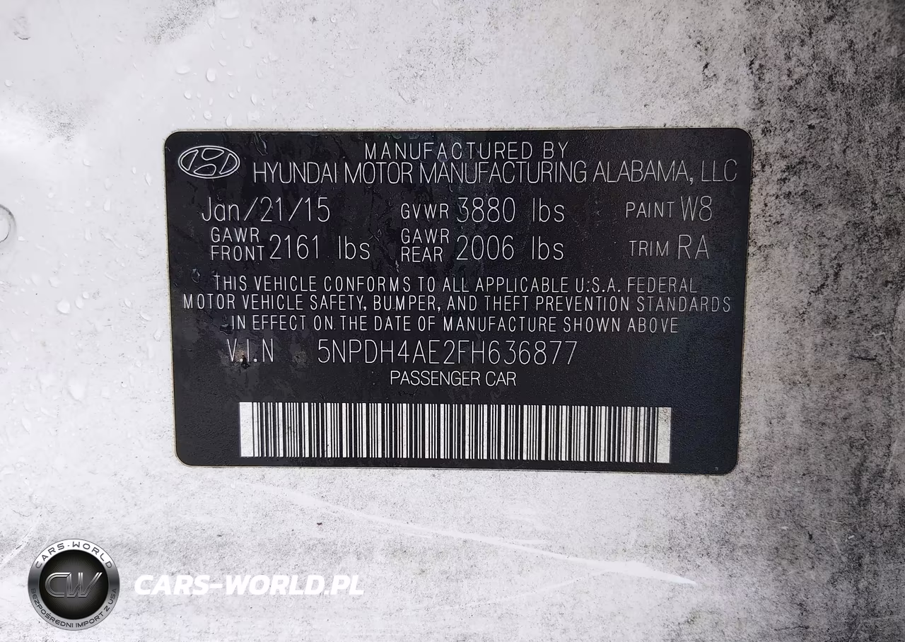 2015 Hyundai Elantra Se VIN:5NPDH4AE2FH636877 - 9