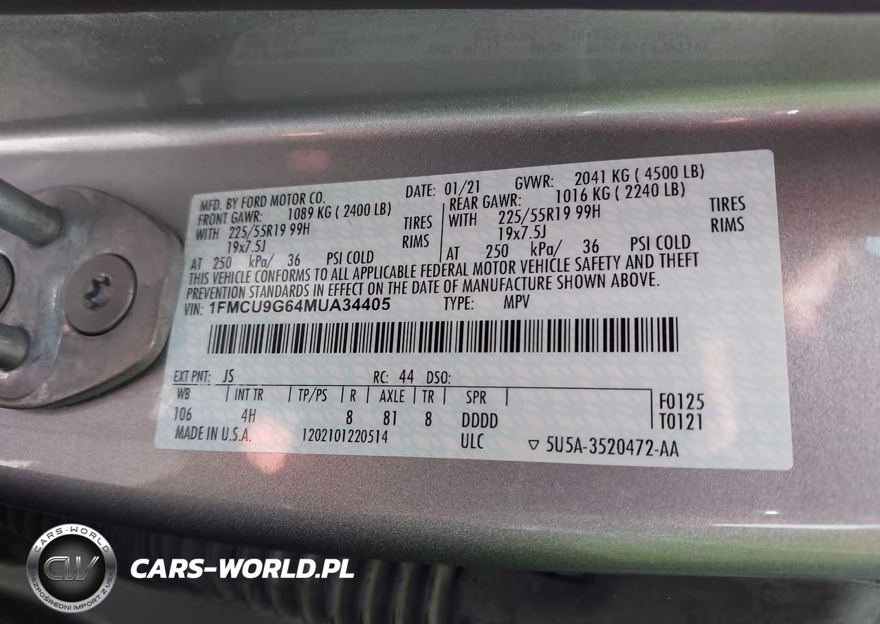 2021 Ford Escape Se VIN:1FMCU9G64MUA34405 - 9