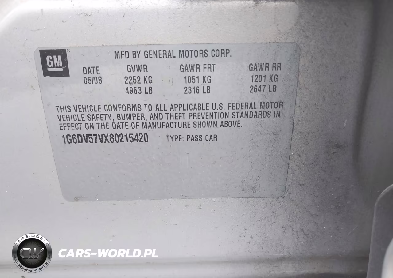2008 Cadillac Cts Rwd W-1Sb VIN:1G6DV57VX80215420 - 9