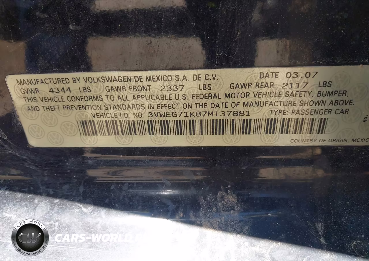 2007 Volkswagen Jetta Wolfsburg Edition VIN:3VWEG71K87M137881 - 9