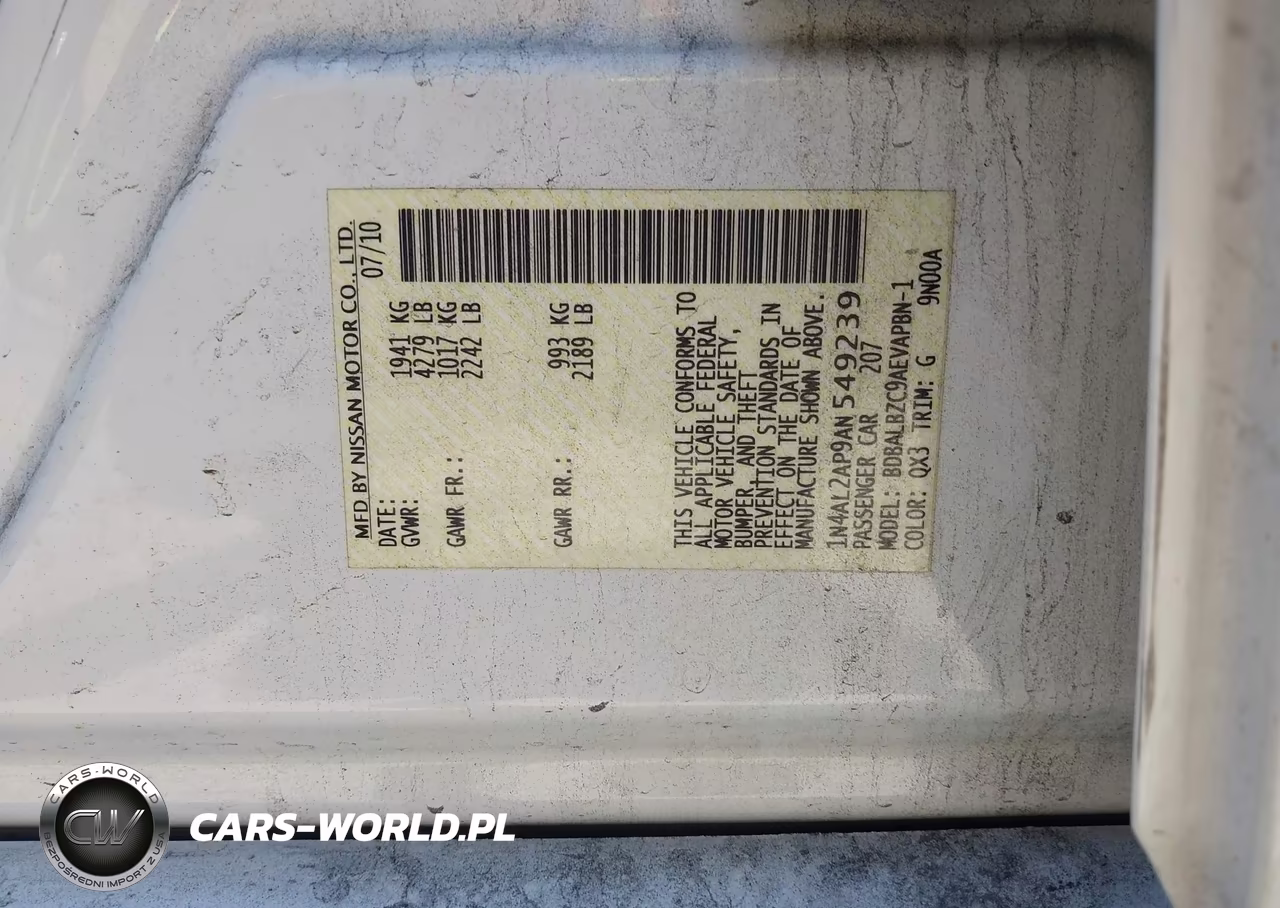 2010 Nissan Altima 2.5 S VIN:1N4AL2AP9AN549239 - 9