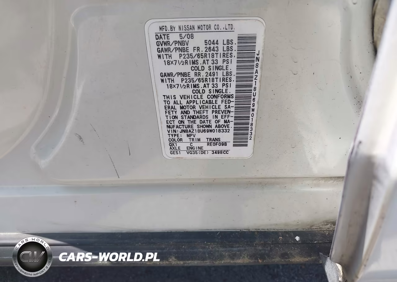 2009 Nissan Murano Sl VIN:JN8AZ18U69W018332 - 9