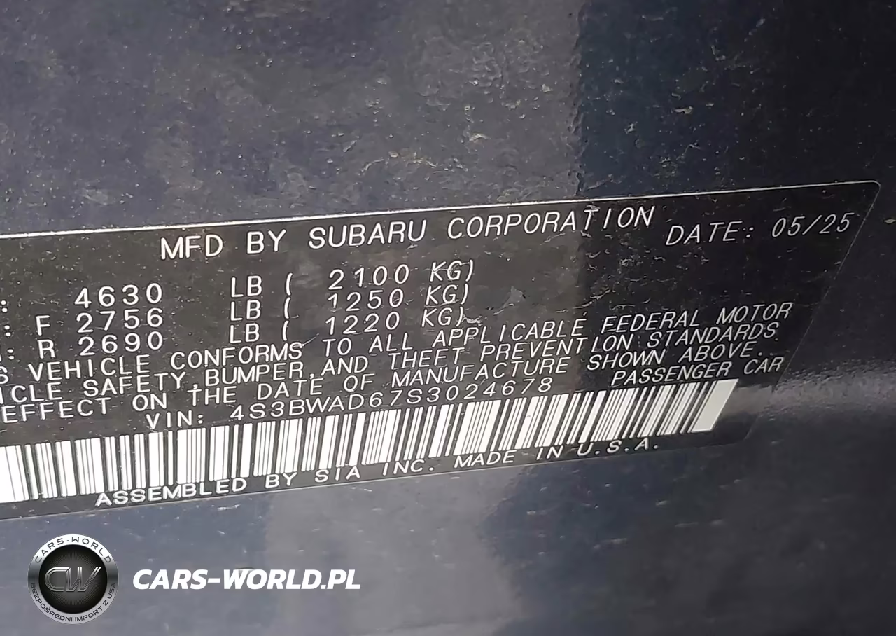 2025 Subaru Legacy Premium VIN:4S3BWAD67S3024678 - 9
