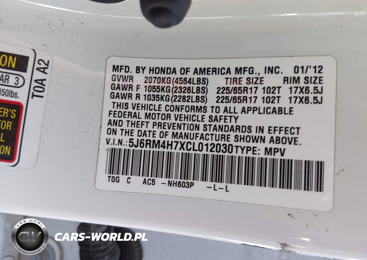 2012 Honda Cr-V Ex-L VIN:5J6RM4H7XCL012030 - 9