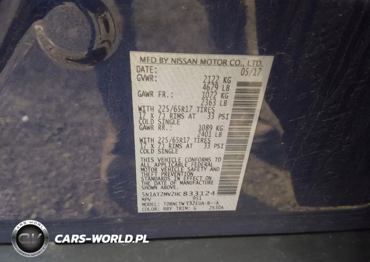 2017 Nissan Rogue Sv VIN:5N1AT2MV2HC833124 - 9