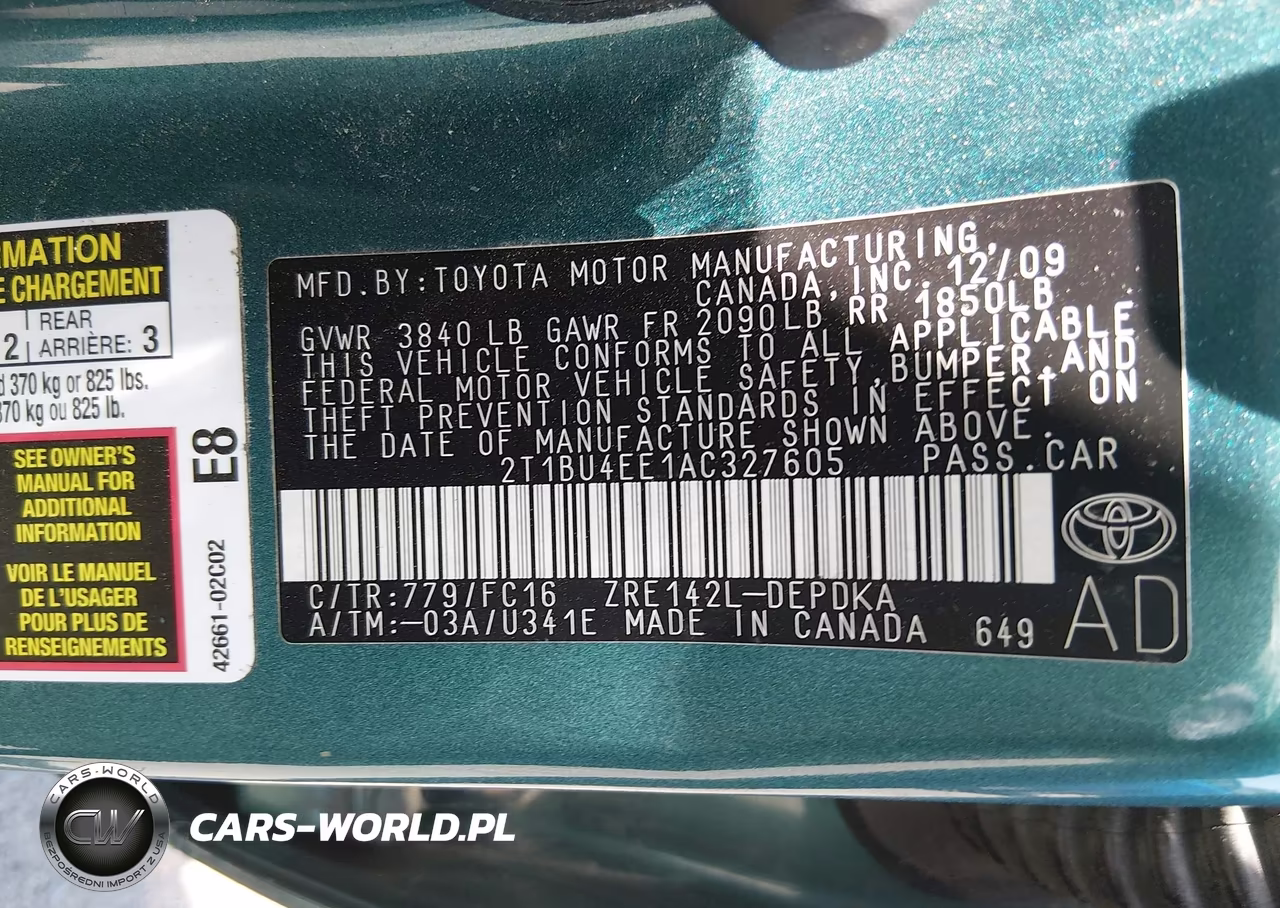 2010 Toyota Corolla Le VIN:2T1BU4EE1AC327605 - 9