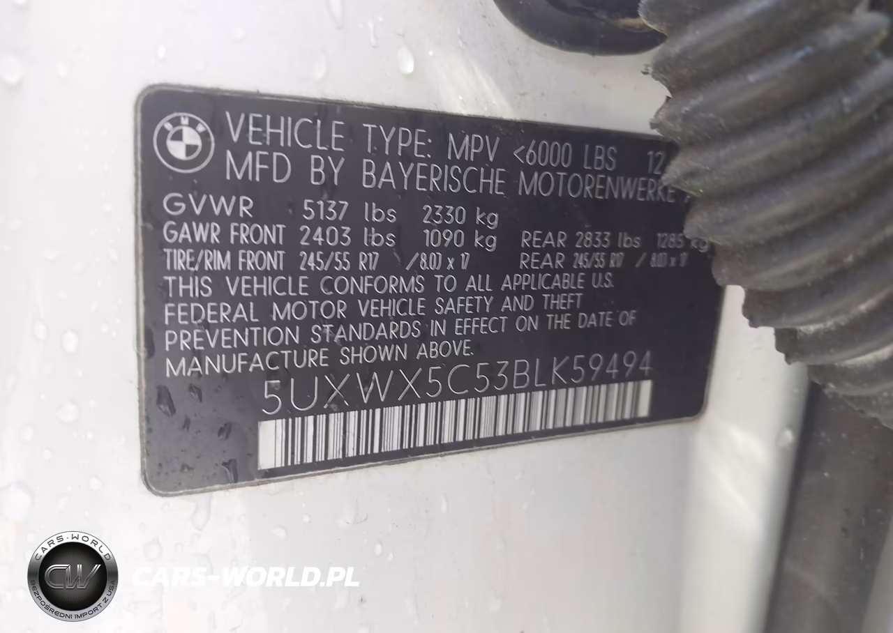 2011 BMW X3 xDrive28I VIN:5UXWX5C53BLK59494 - 9